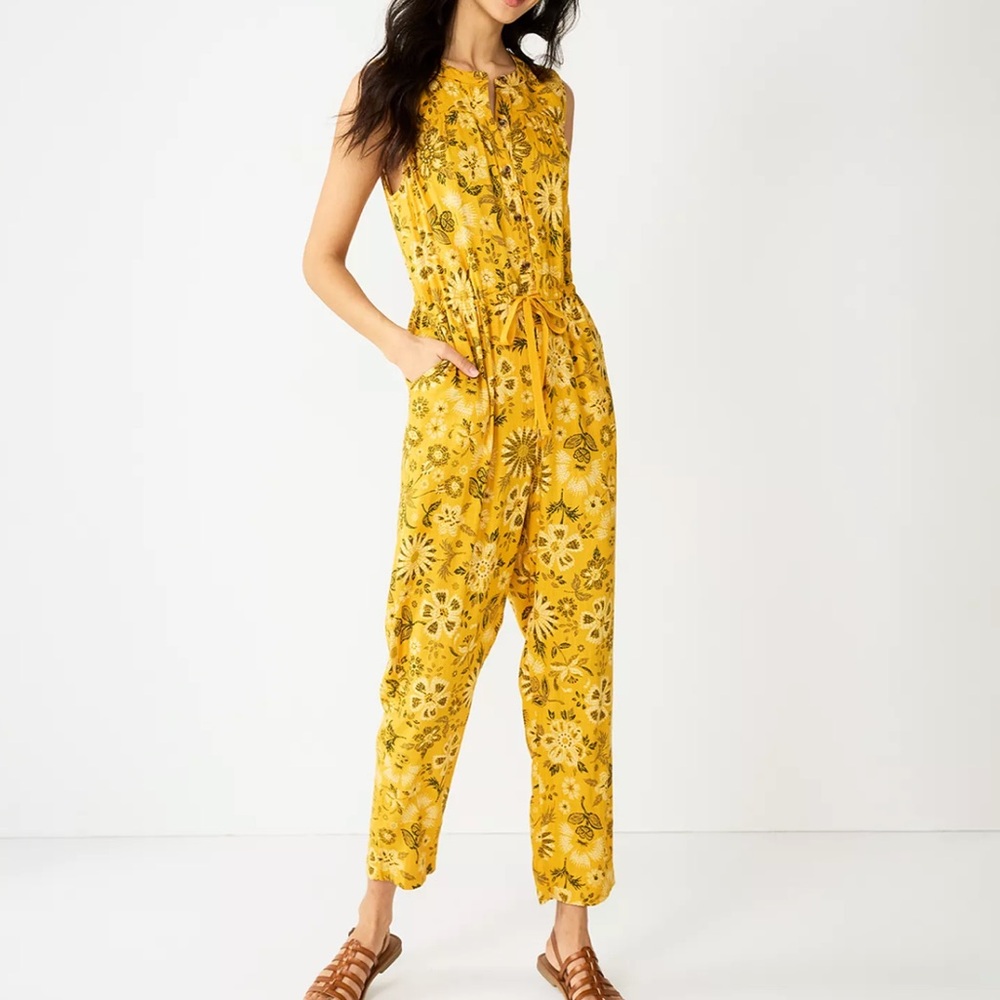 Sonoma Floral Yellow Jumpsuit